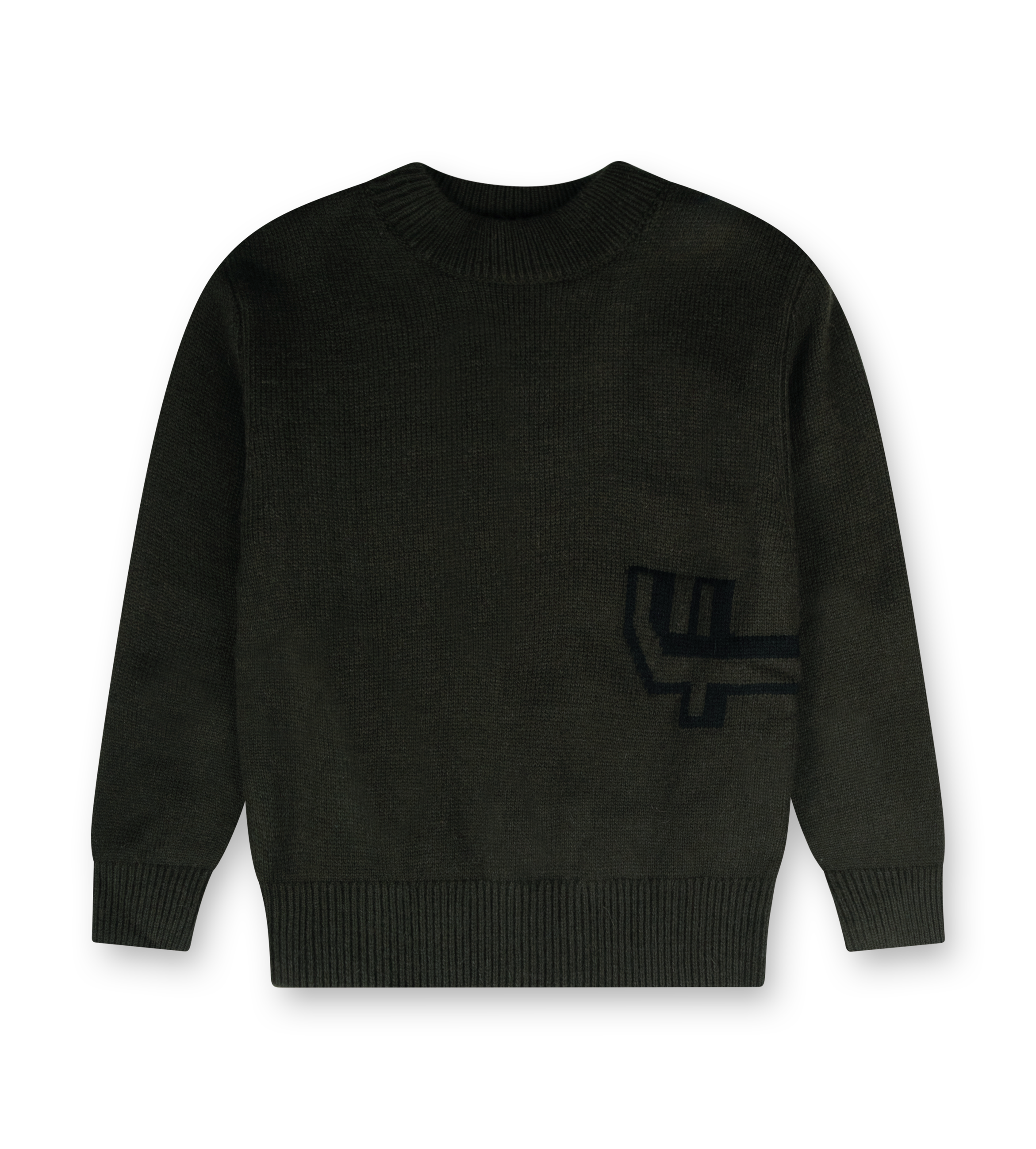 Knitted Crewneck Dark Green/ Black