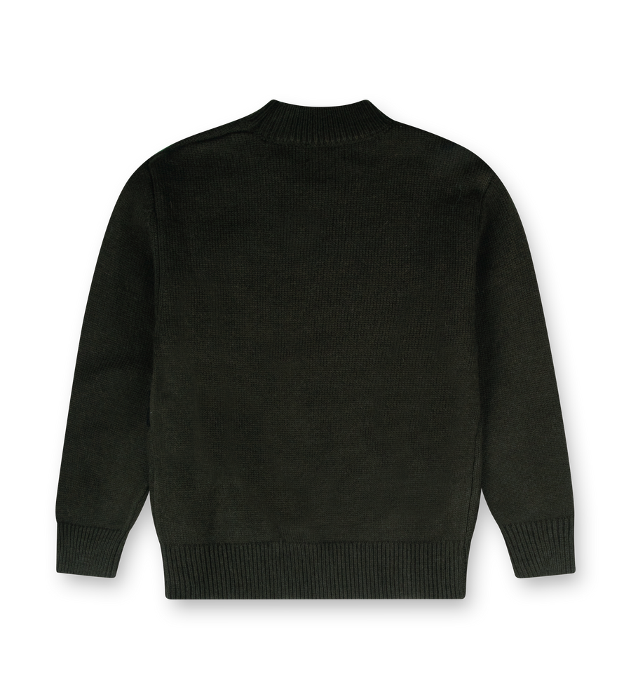 Knitted Crewneck Dark Green/ Black