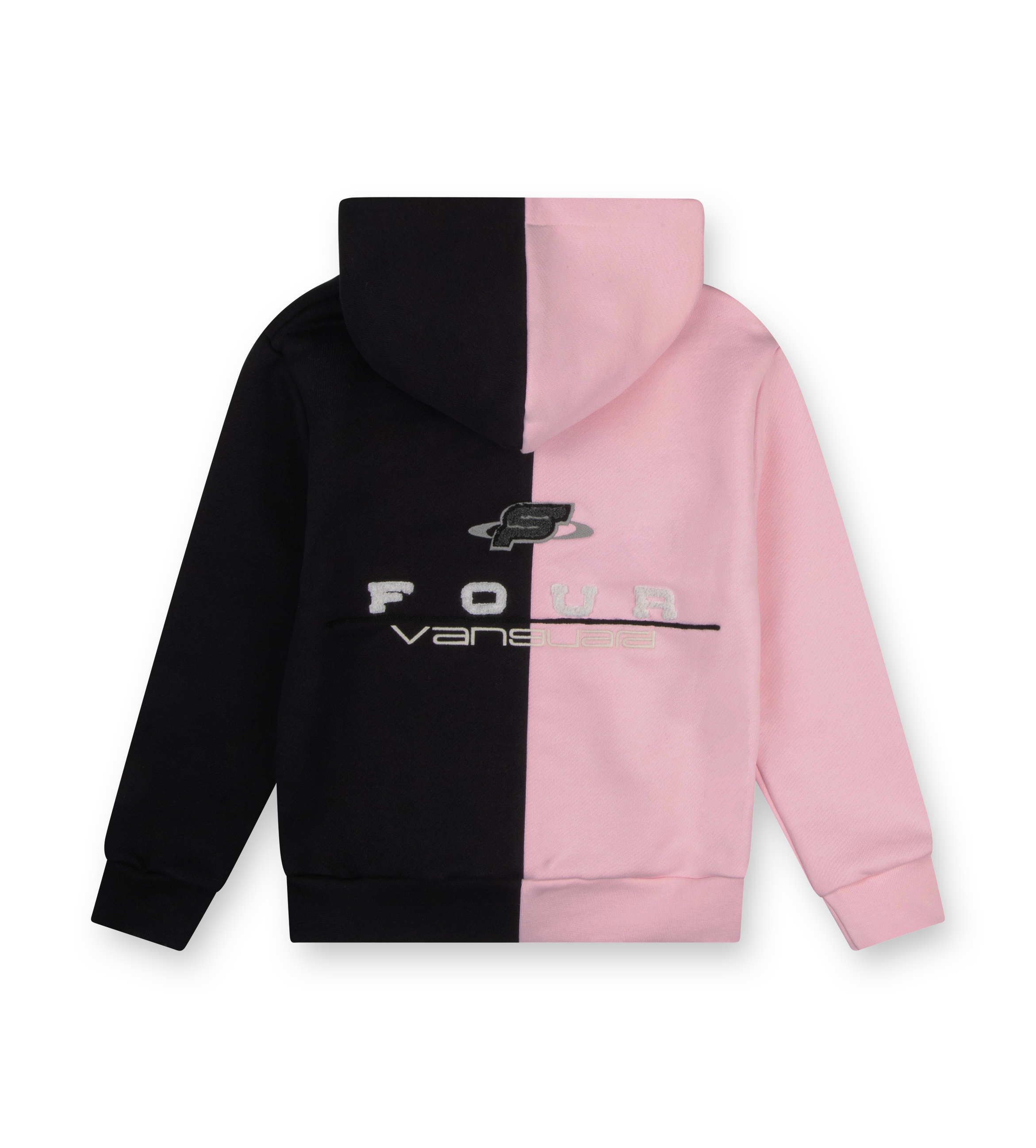 Split Hoodie Black/ Soft Pink