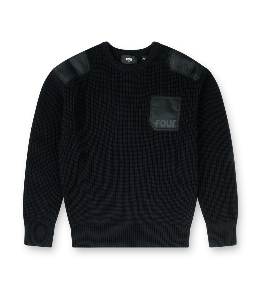 Logo Knitted Crewneck Nylon Black