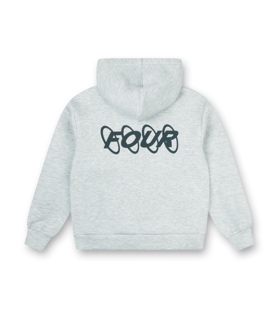 Circles Scuba Zip Up Hoodie Vest Grey Melange