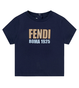 Fendi Geborduurd 1925 T-shirt Marineblauw