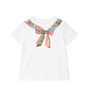 Fendi Tinto Bow Jersey T-shirt in wit, roze en blauw