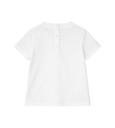 Fendi Tinto Bow Jersey T-shirt in wit, roze en blauw