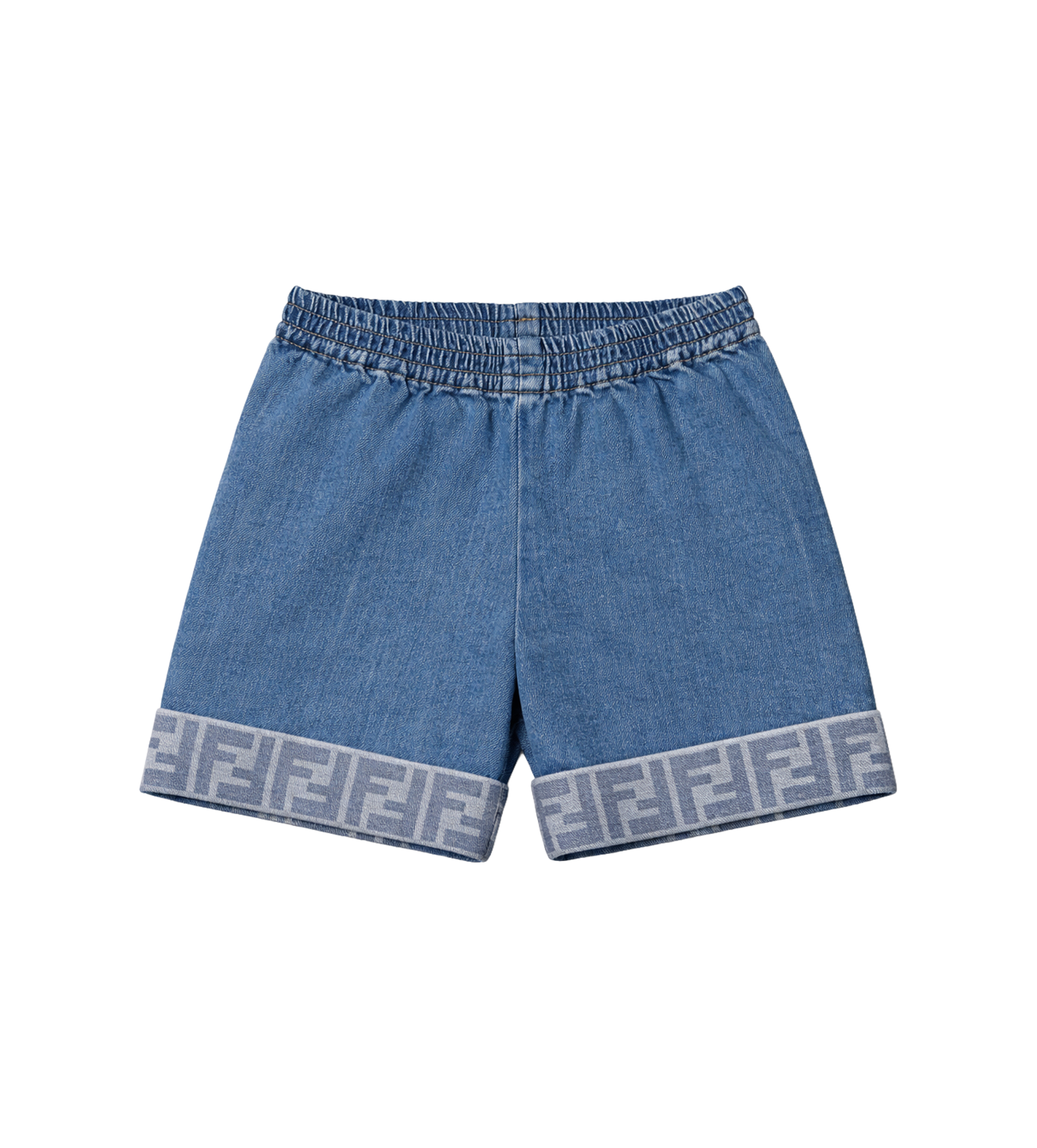Fendi Elastic Waist Denim Shorts in Blue (Baby)