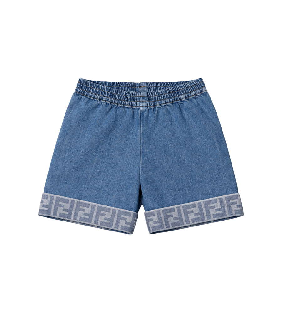 Fendi Elastische Denim Shorts in blauw (baby)