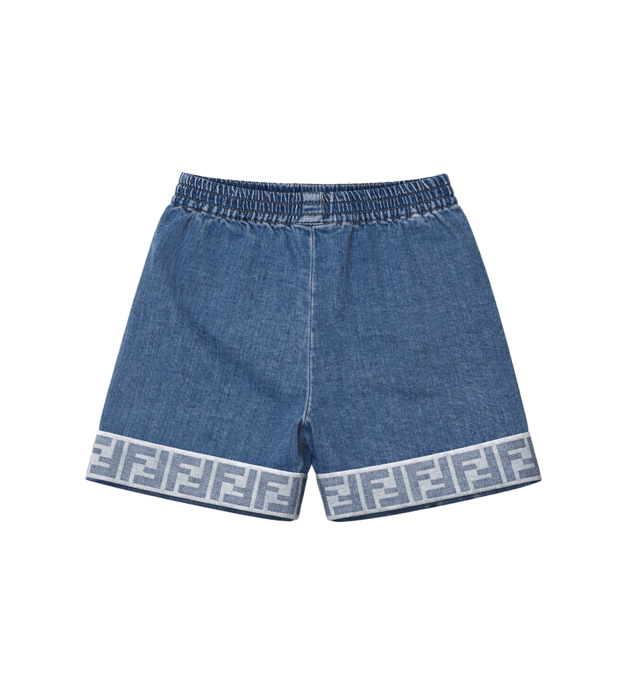 Fendi Elastische Denim Shorts in blauw (baby)