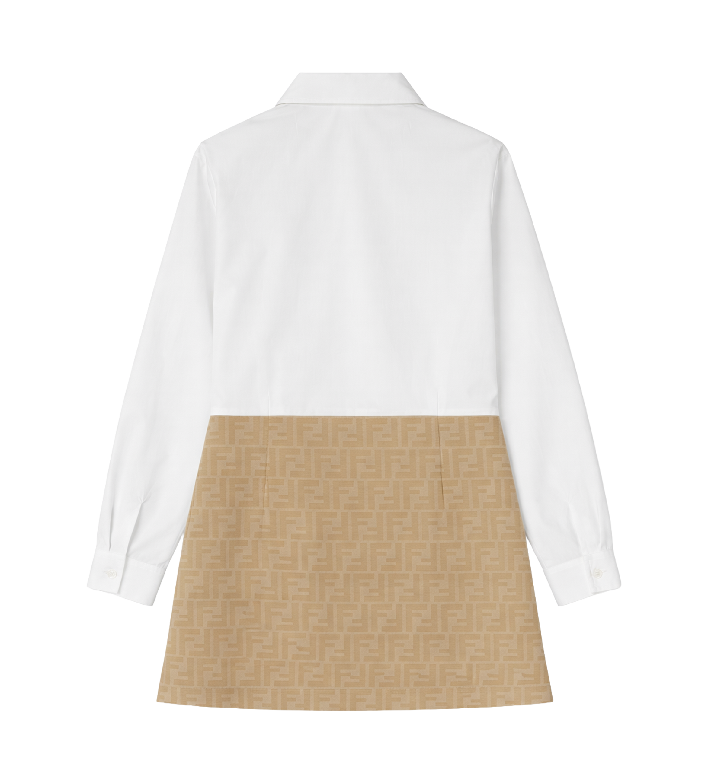 FENDI Abito overhemdjurk in White & Beige (Kids)