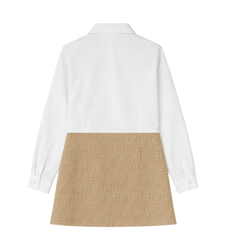 FENDI Abito overhemdjurk in White & Beige (Kids)