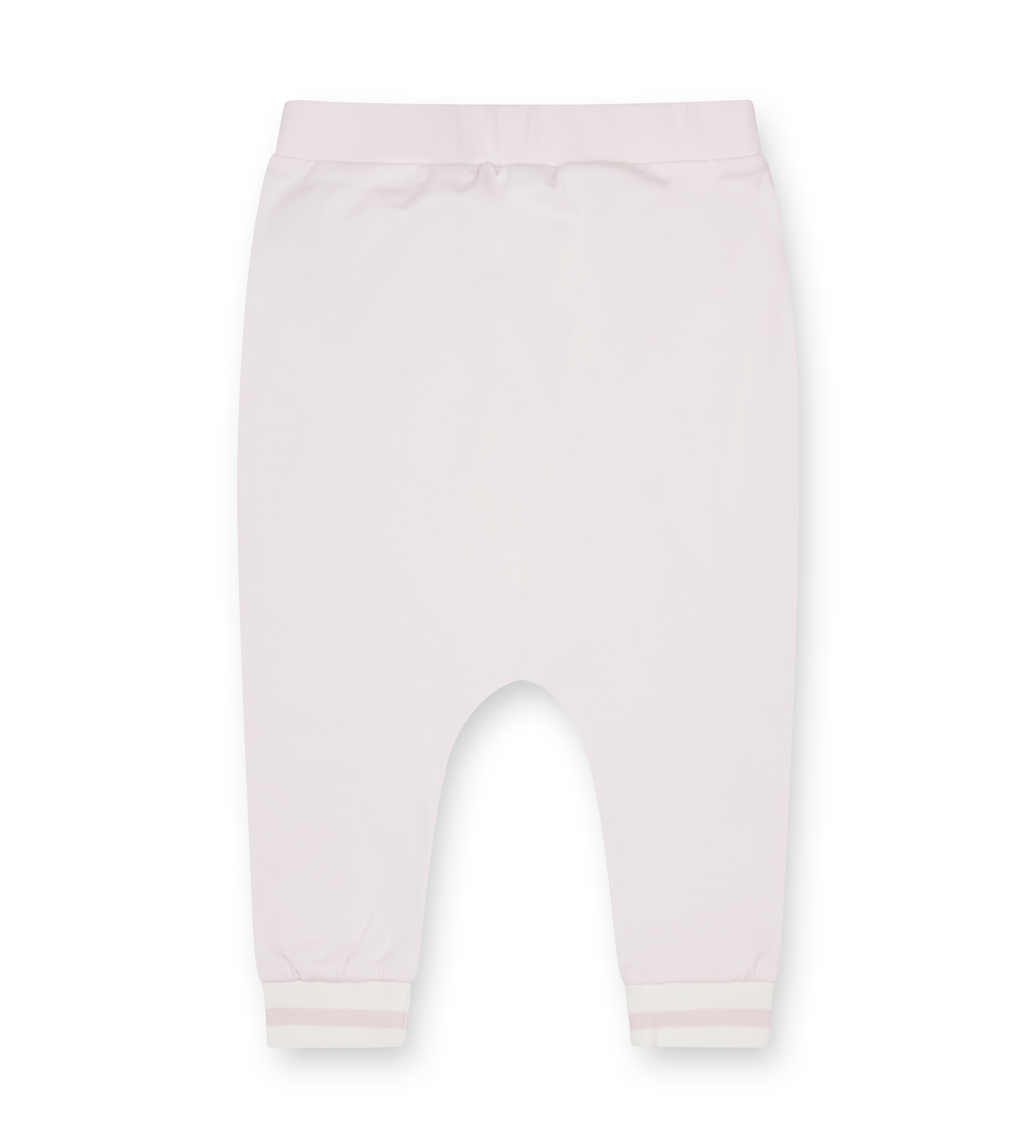 Light pink baby pants on a white background