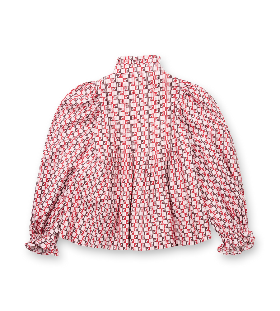 Red and white checkered blouse on a white background