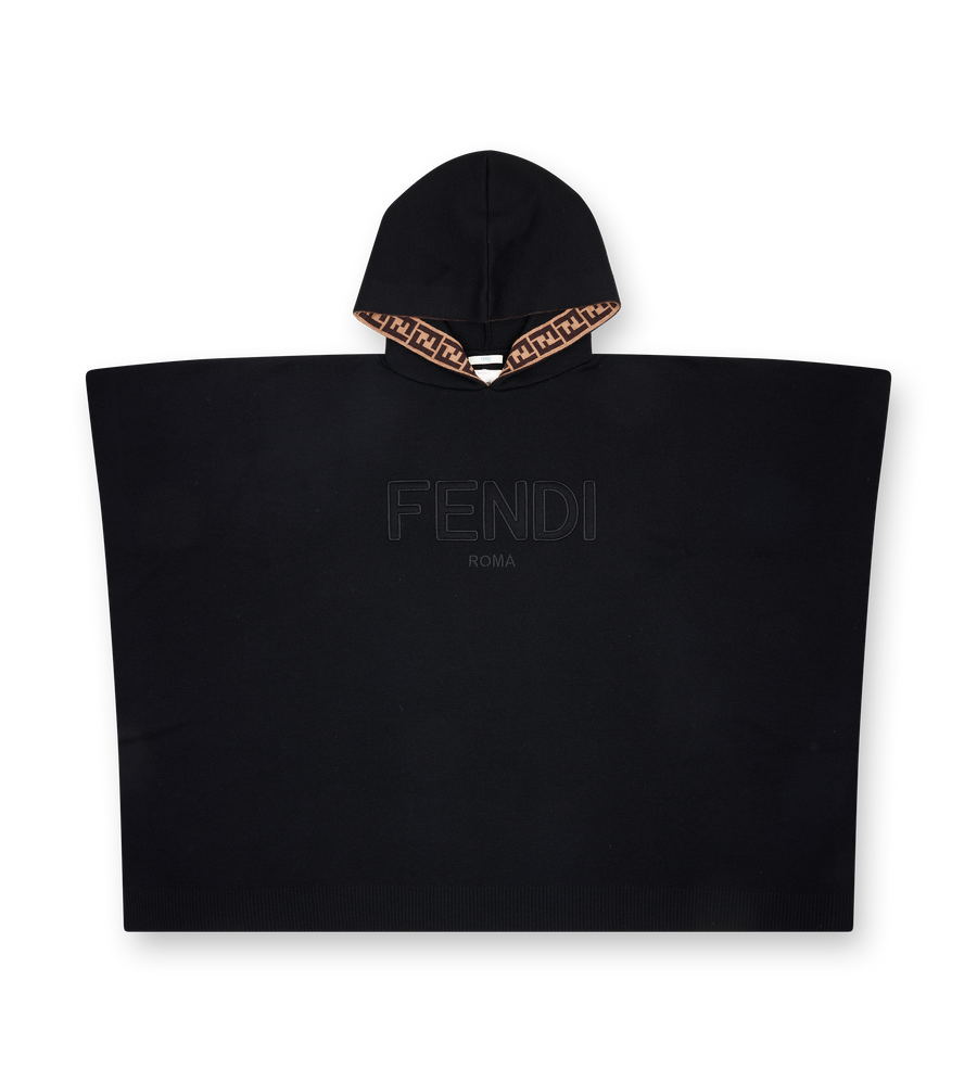 Fendi Hooded Poncho in Black (Kids)