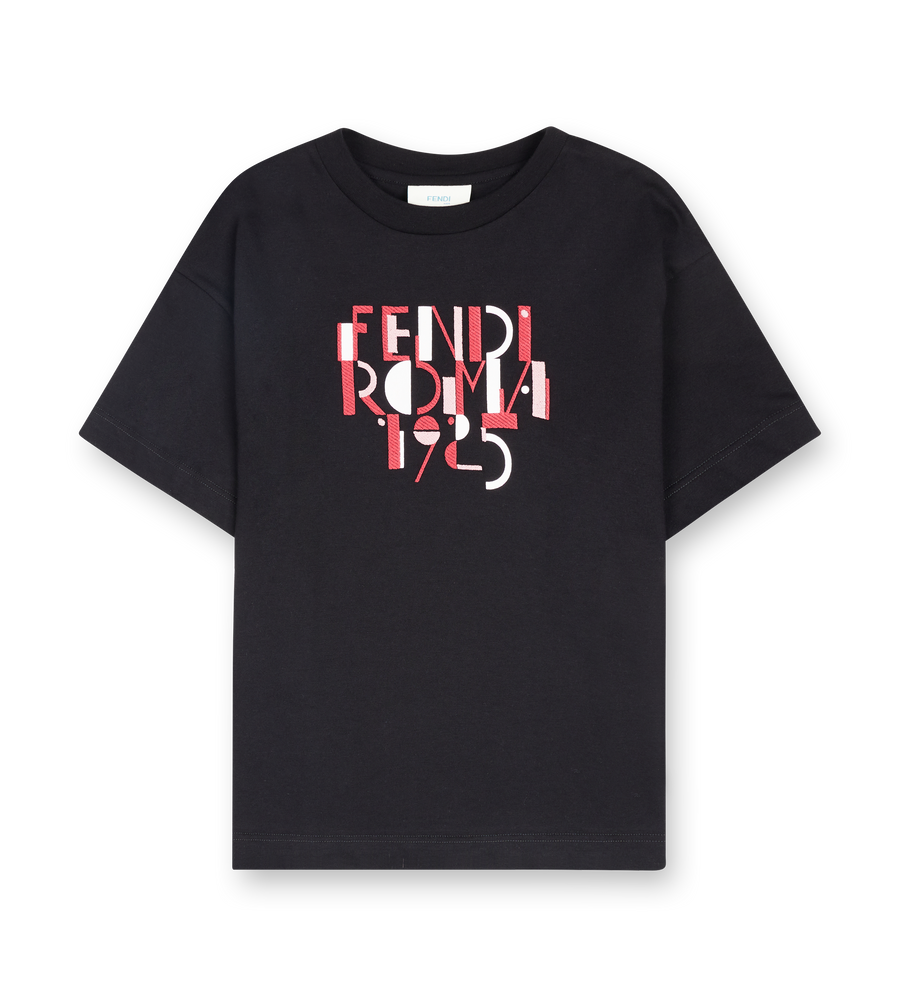 Fendi Roma 1925 Artwork T-Shirt in Black & Pink (Kids)