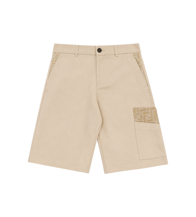 Kids Eavy Gabardine Shorts in Beige