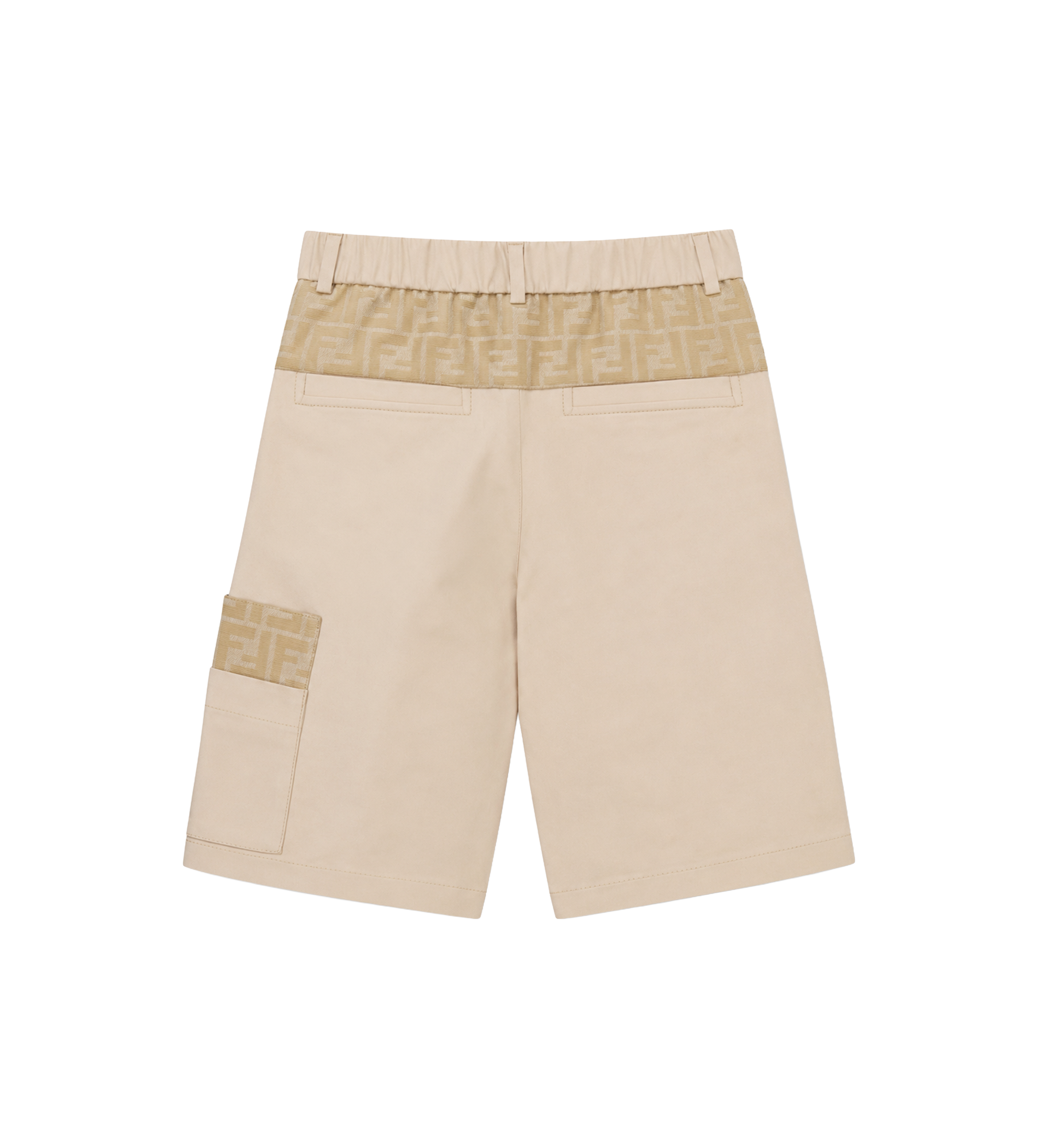 Fendi Kids Eavy Gabardine Shorts in Beige