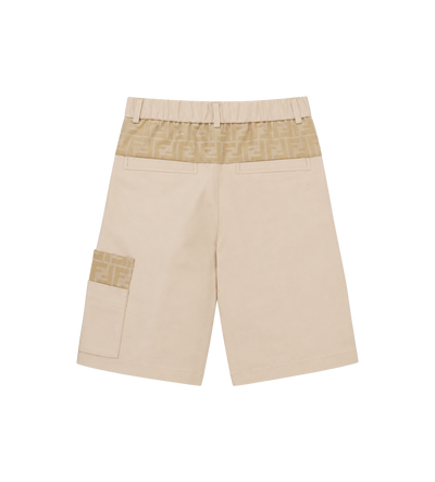 Kids Eavy Gabardine Shorts in Beige