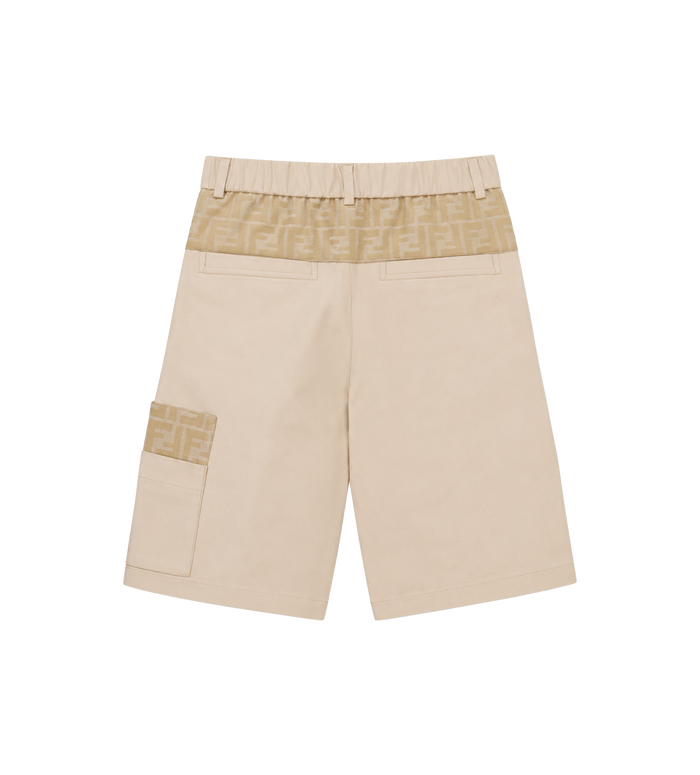 Fendi Kids Eavy Gabardine Shorts in Beige