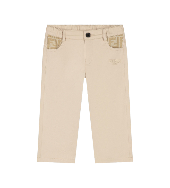 Fendi Kids Katoenen chinobroek in beige