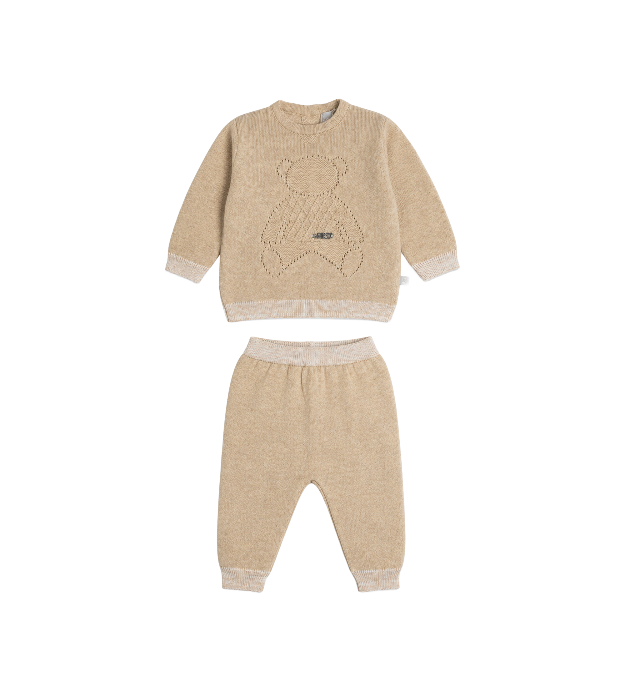 Baby Teddy Knitted In beige uitgevoerd
