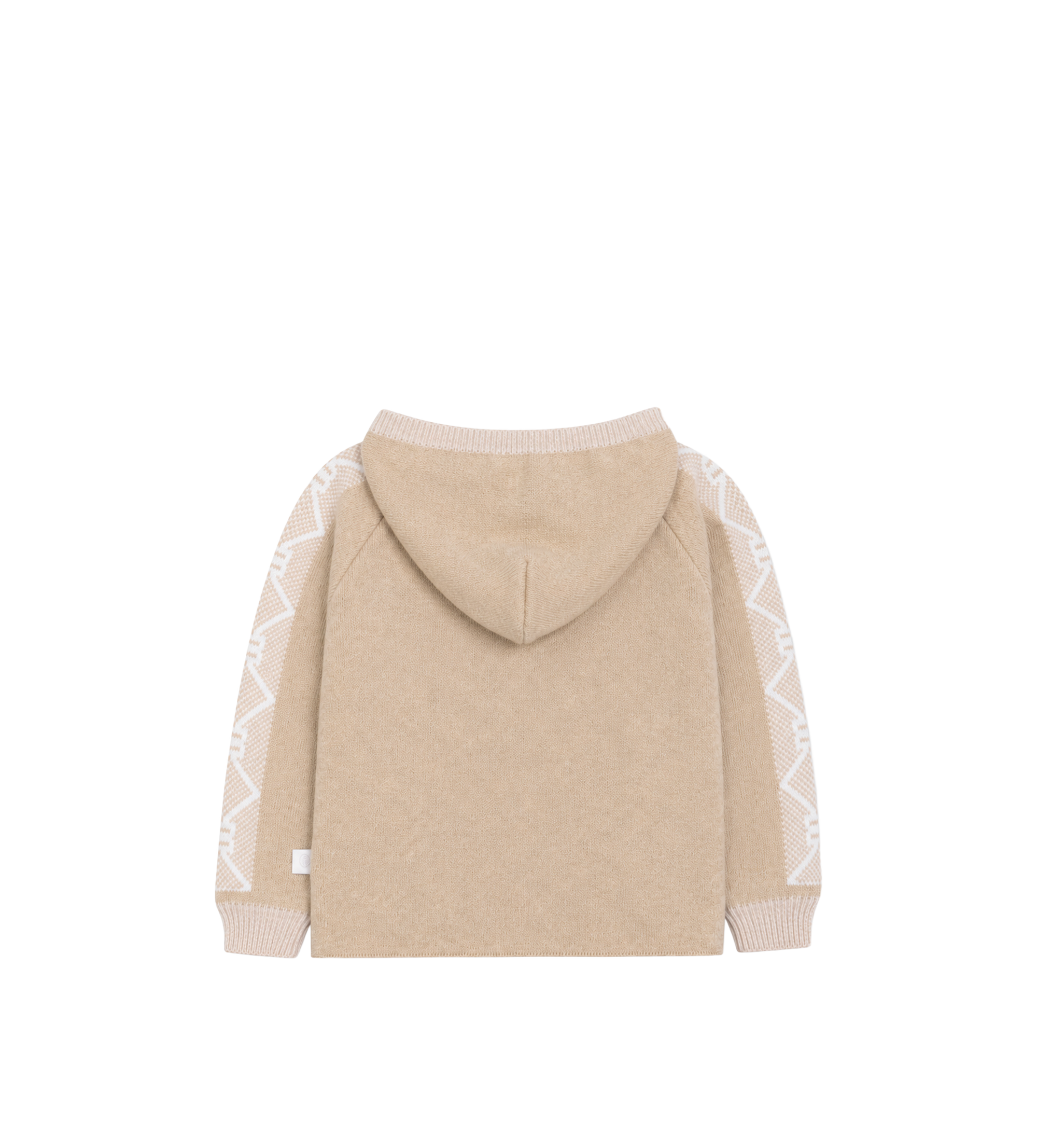 Baby Beige Knitted Beige jack met capuchon