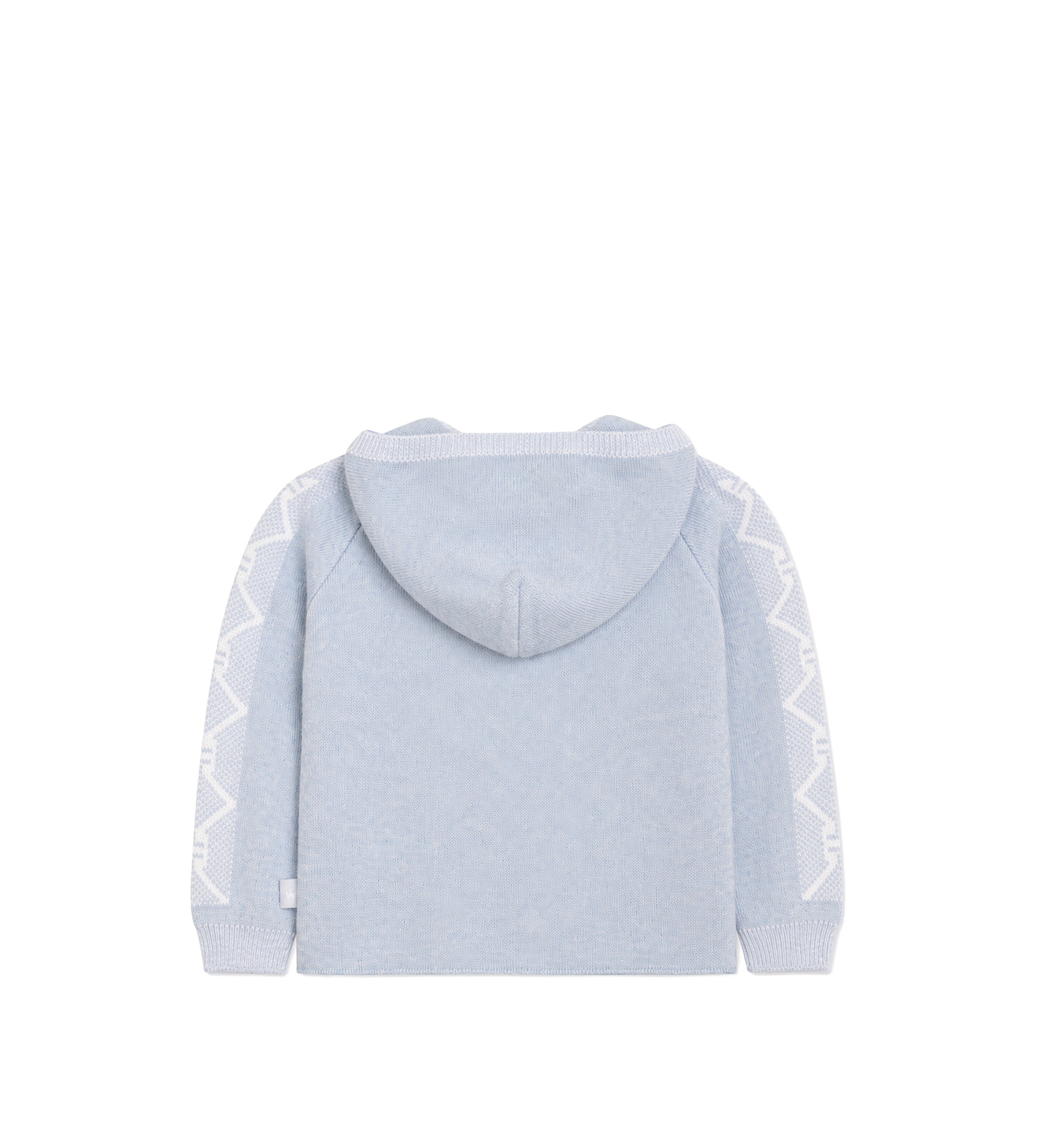 First Baby Hooded Knitted Jacket in Azzuro