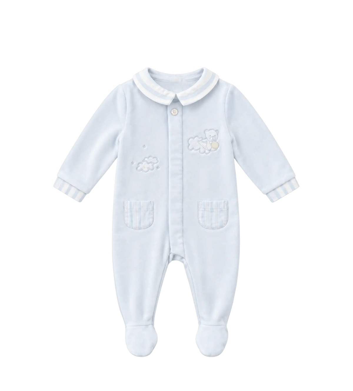 Baby Hemelsblauw gestreepte fluwelen pyjama