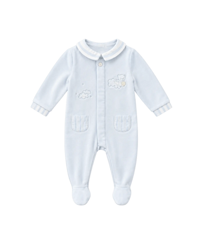 Baby Hemelsblauw gestreepte fluwelen pyjama