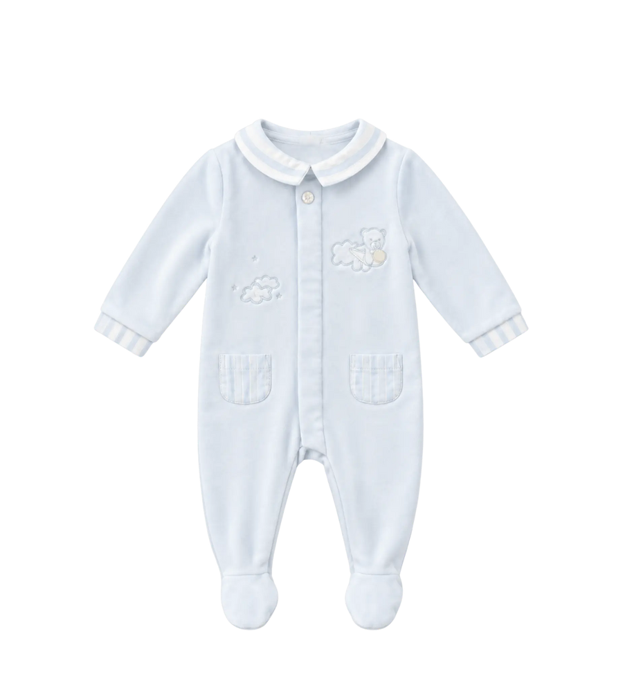Baby Hemelsblauw gestreepte fluwelen pyjama