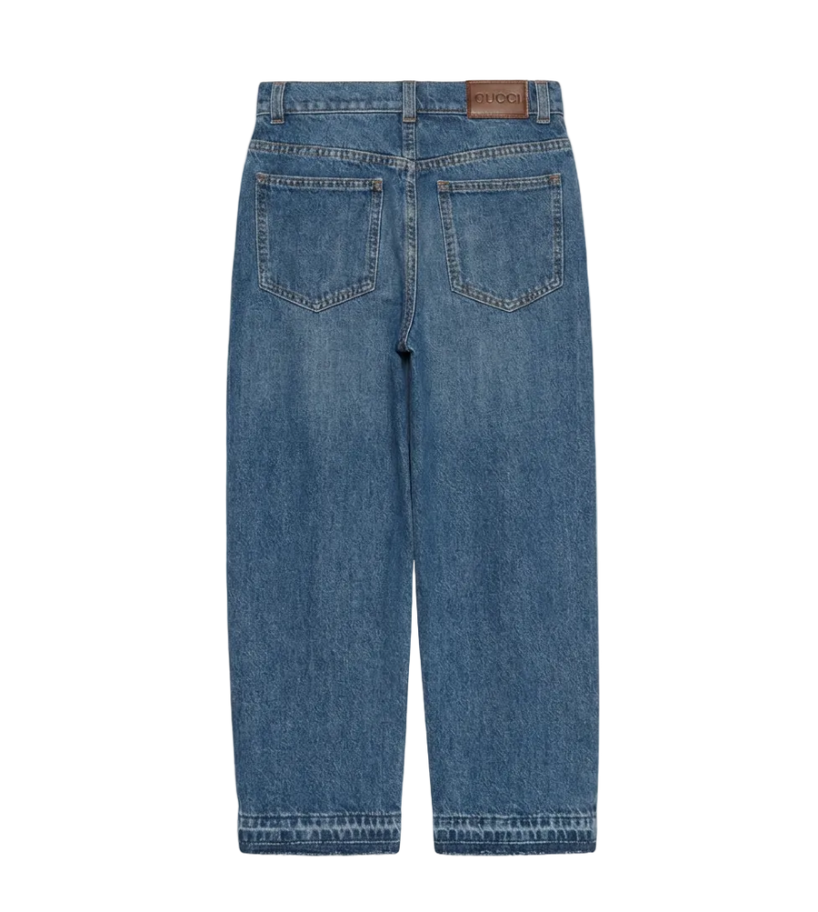 Gucci Gebleekte denimbroek voor kinderen in blauw