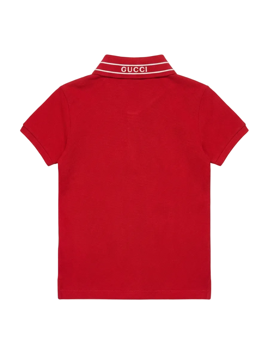Gucci Baby Cotton Polo Shirt in Red