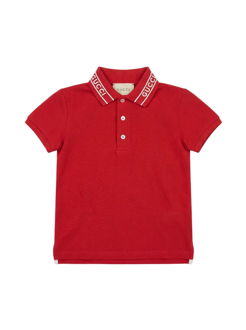 Gucci Baby Cotton Polo Shirt in Red