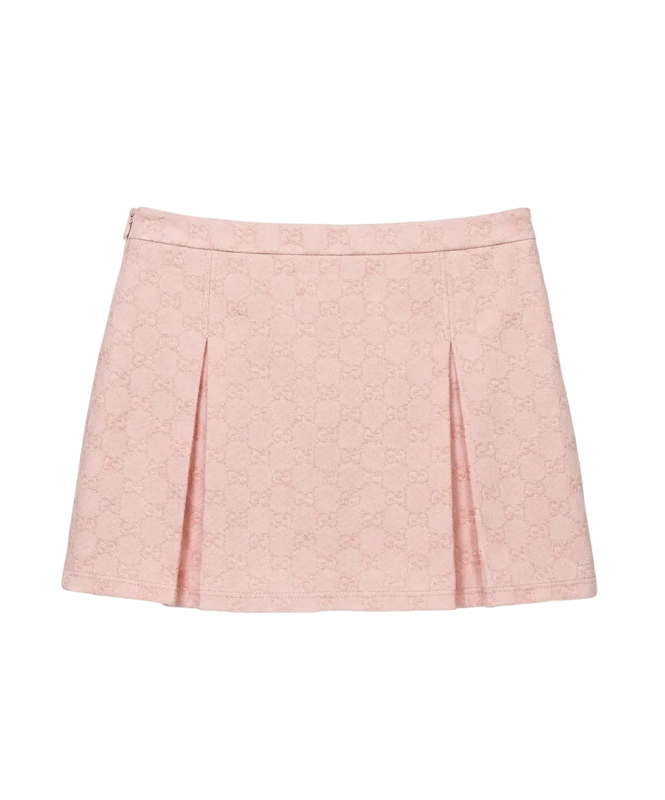 Gucci Kids GG Cotton Mini Skirt in Pink
