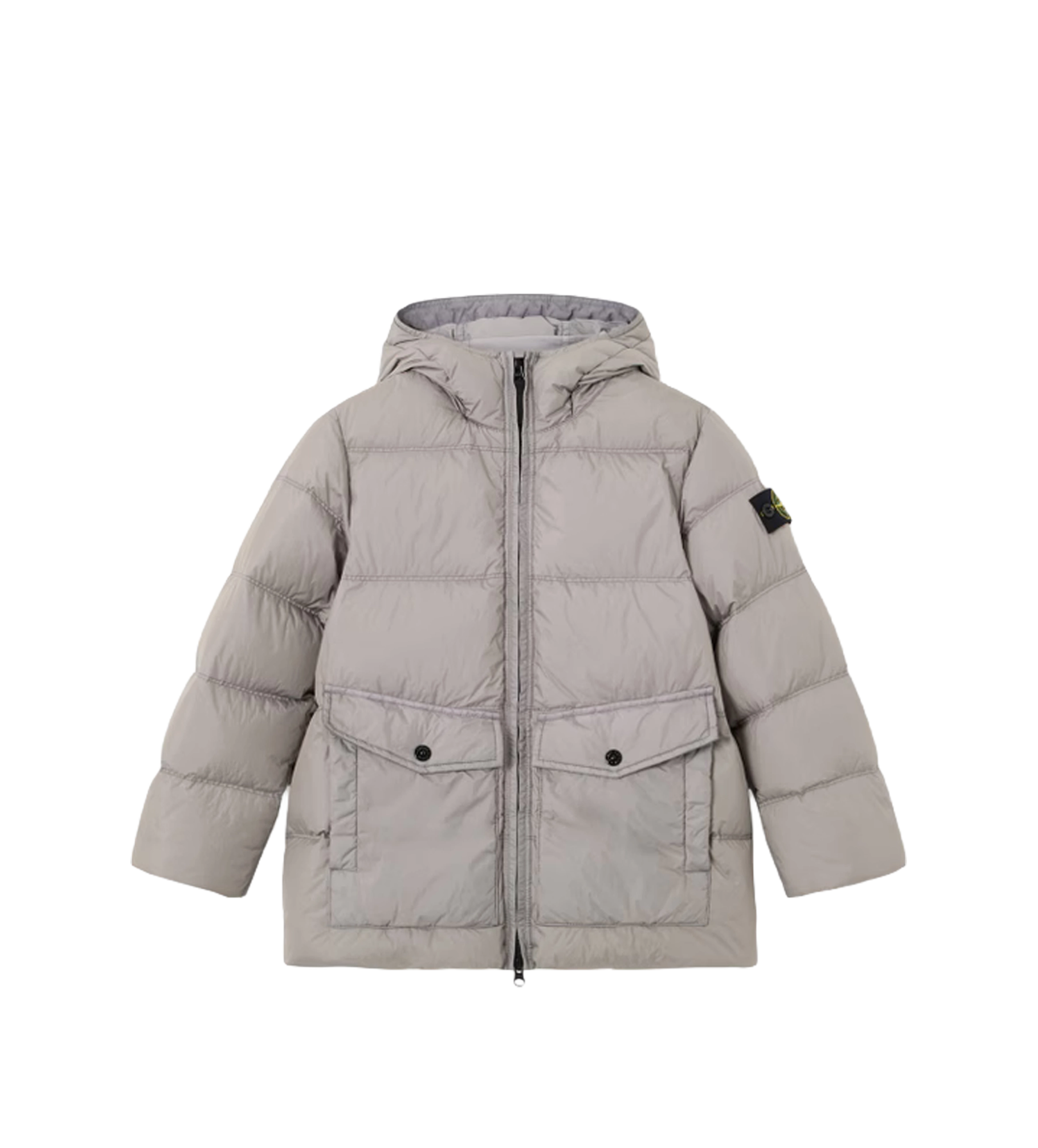 Kids Garment Dyed Crinkle Reps NY donsjack stoffig grijs