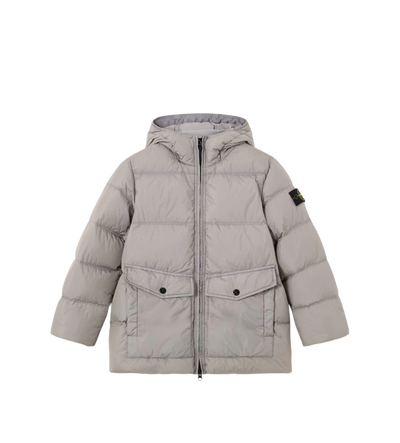 Kids Garment Dyed Donsjack Grijs