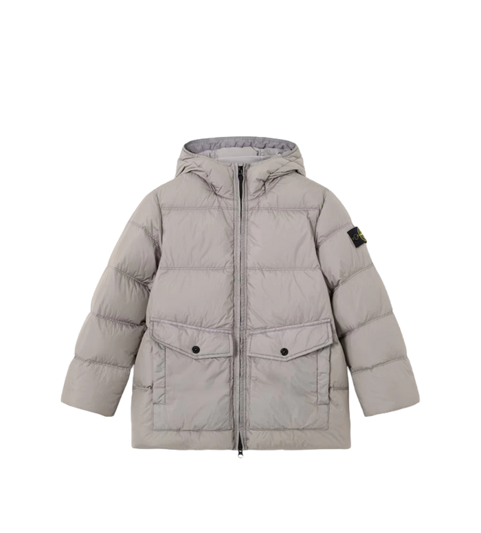 Kids Garment Dyed Crinkle Reps NY donsjack stoffig grijs