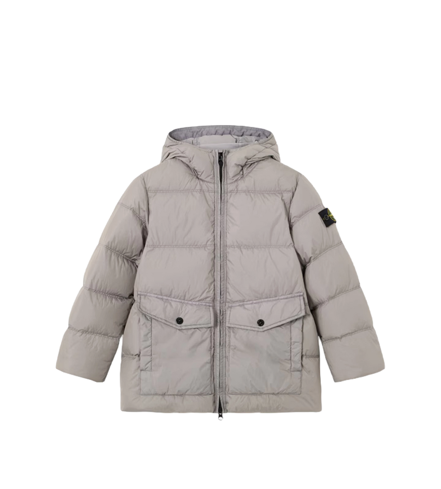 Kids Garment Dyed Crinkle Reps NY donsjack stoffig grijs