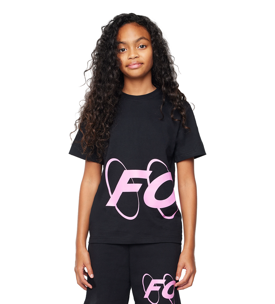 Big Circles  T-shirt Zwart/ Roze