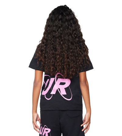 Big Circles  T-shirt Zwart/ Roze