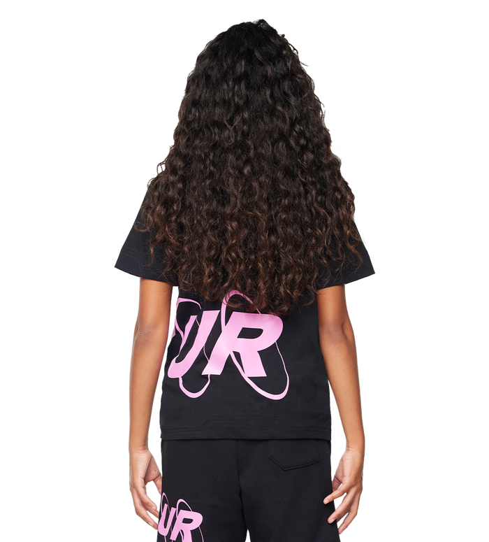 Big Circles  T-shirt Zwart/ Roze