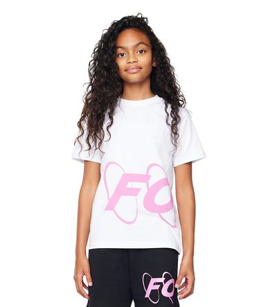 Big Circles  T-shirt Wit/Roze