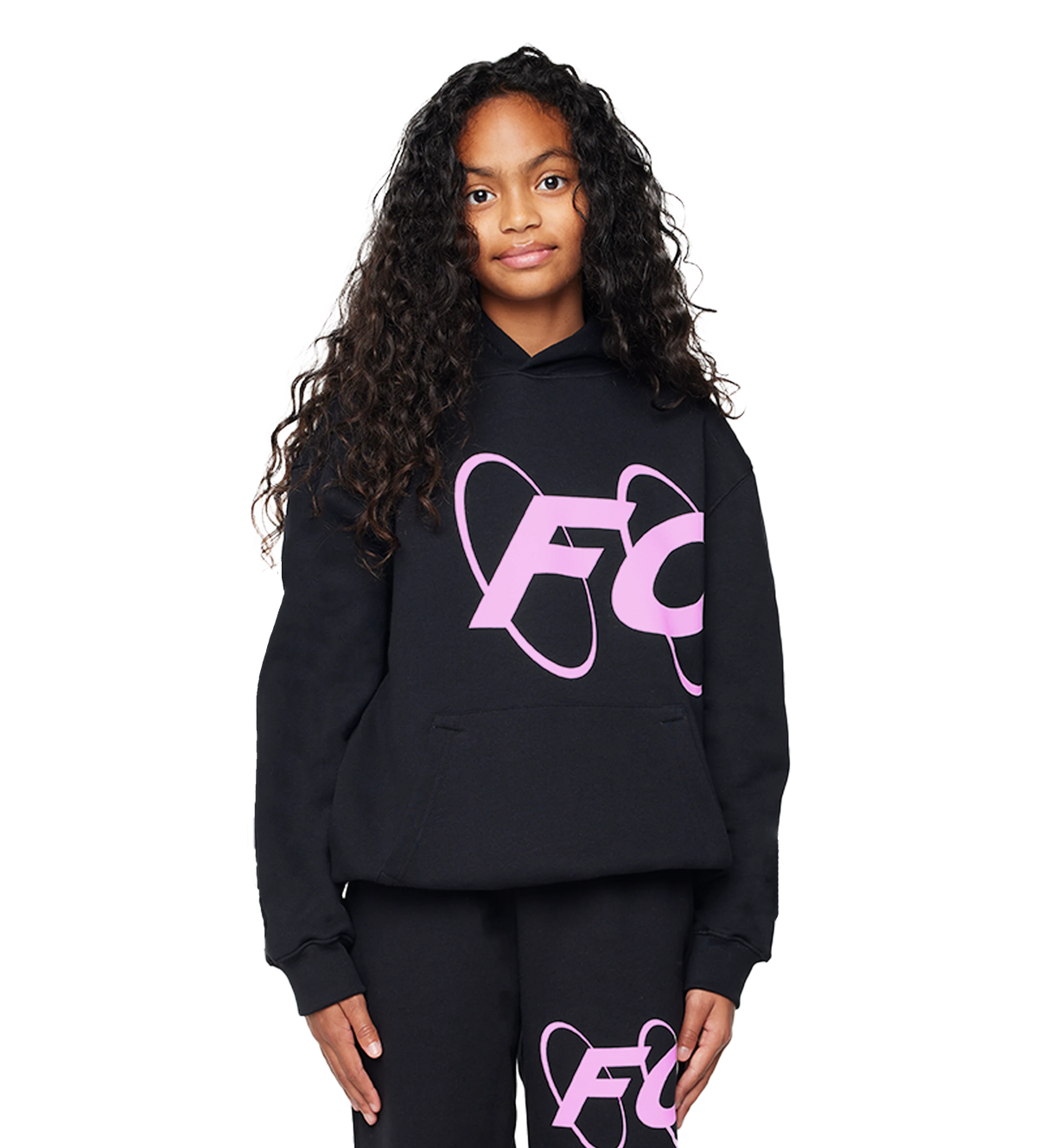 Big Circles Hoodie Zwart/Roze