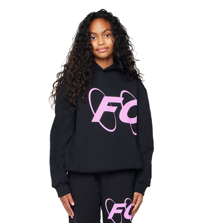 Big Circles Hoodie Zwart/Roze
