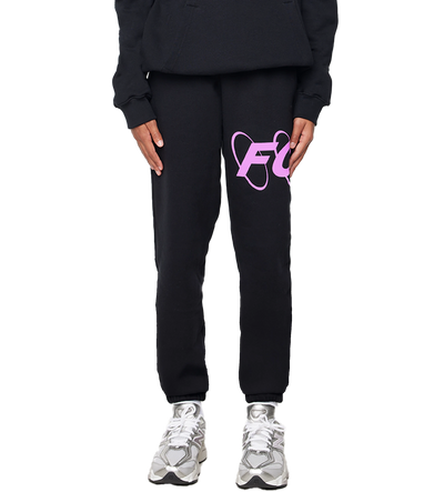Big Circles Straight Leg Cuffed Zwart/roze