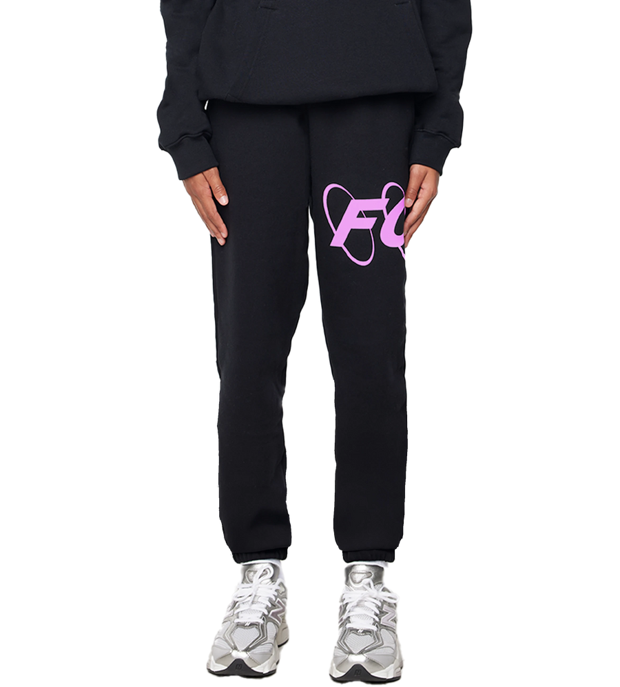 Big Circles Straight Leg Cuffed Zwart/roze