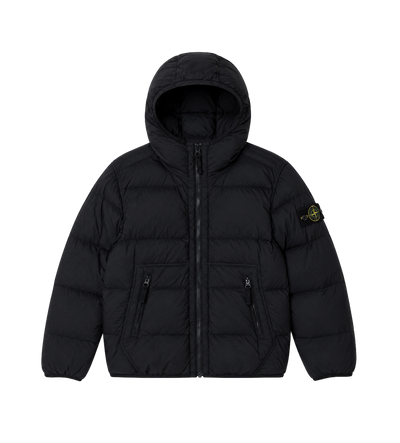 Kids Donsjack met capuchon zwart