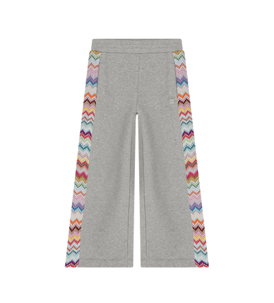 Kids Zigzag Glitter Trousers Grey