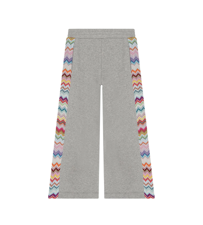 Kids Zigzag Glitter Trousers Grey