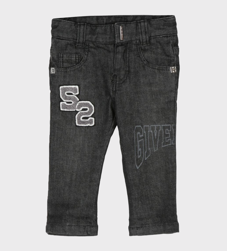 Baby Logo-Patch Jeans Black