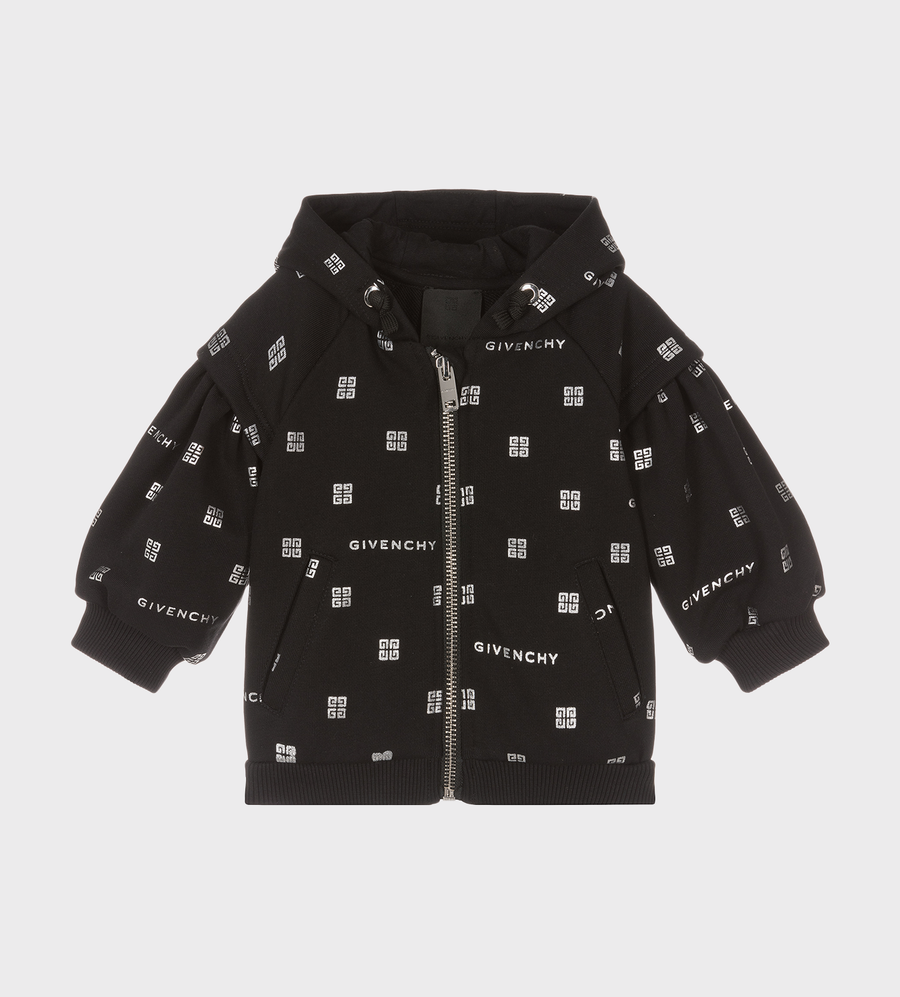 Baby Metallic-Logo Print Hoodie Black
