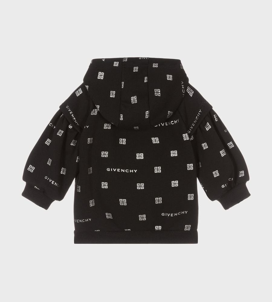 Baby Metallic-Logo Print Hoodie Black